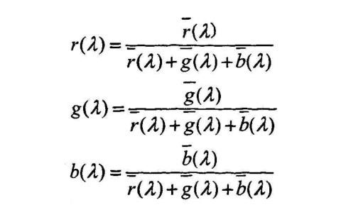 光譜三刺激值和色品坐標(biāo)之間的換算關(guān)系式