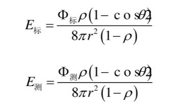 標(biāo)準(zhǔn)固定光源和被測(cè)固定光源照度值